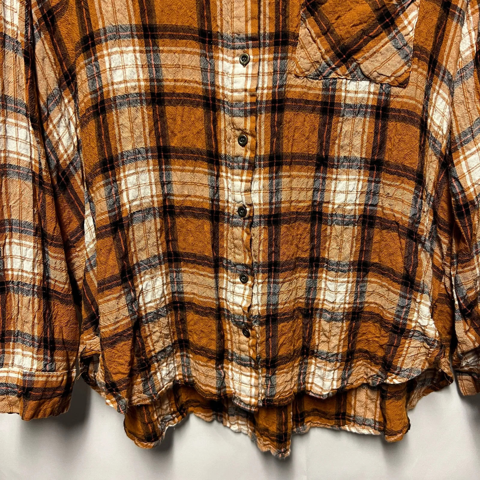 Jane & Delancey Plaid Brown Women's Shirt Size Large Western Button Down - Image 4