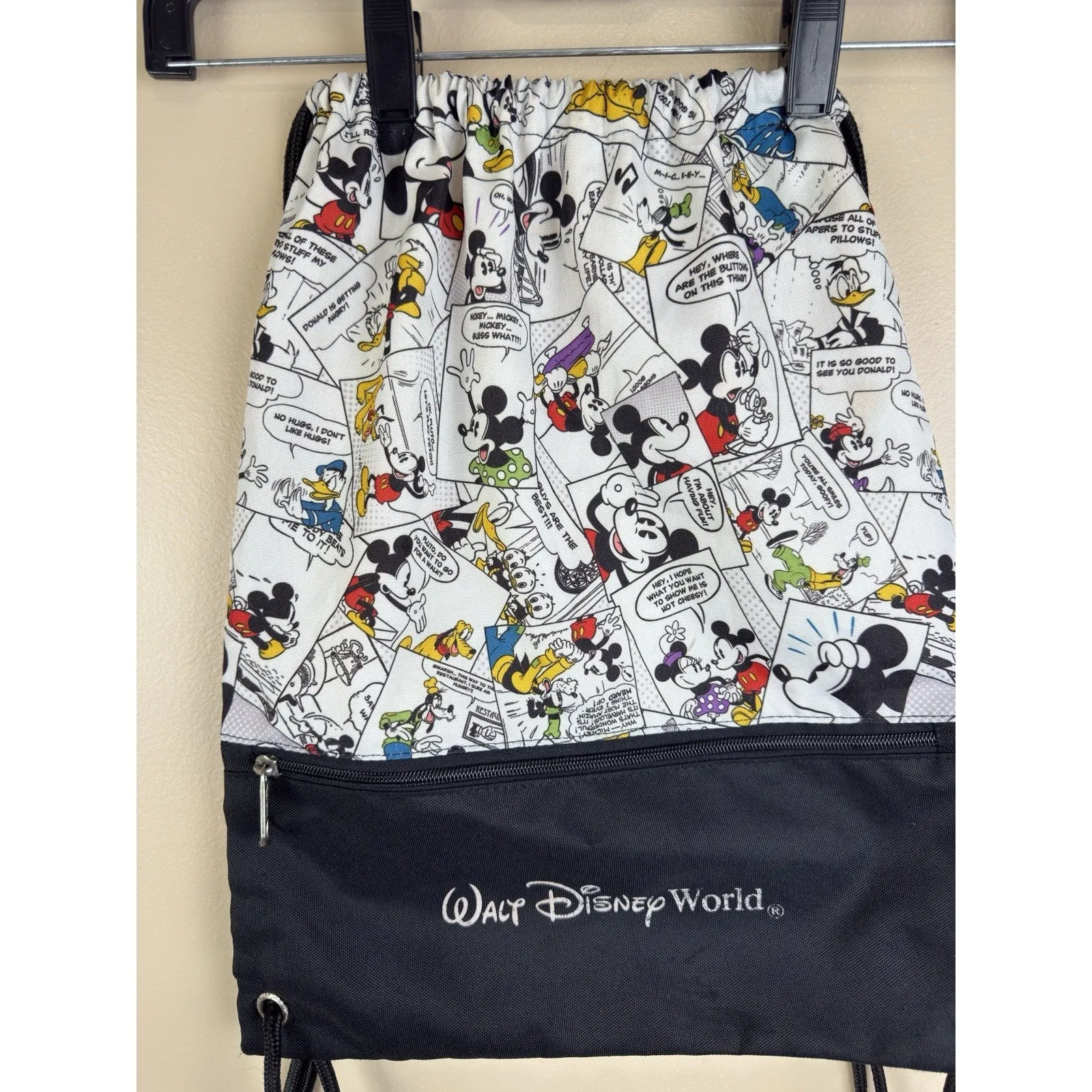 Walt Disney World Parks Comic Strip Mickey Mouse Drawstring Cinch Bag Backpack - Image 3