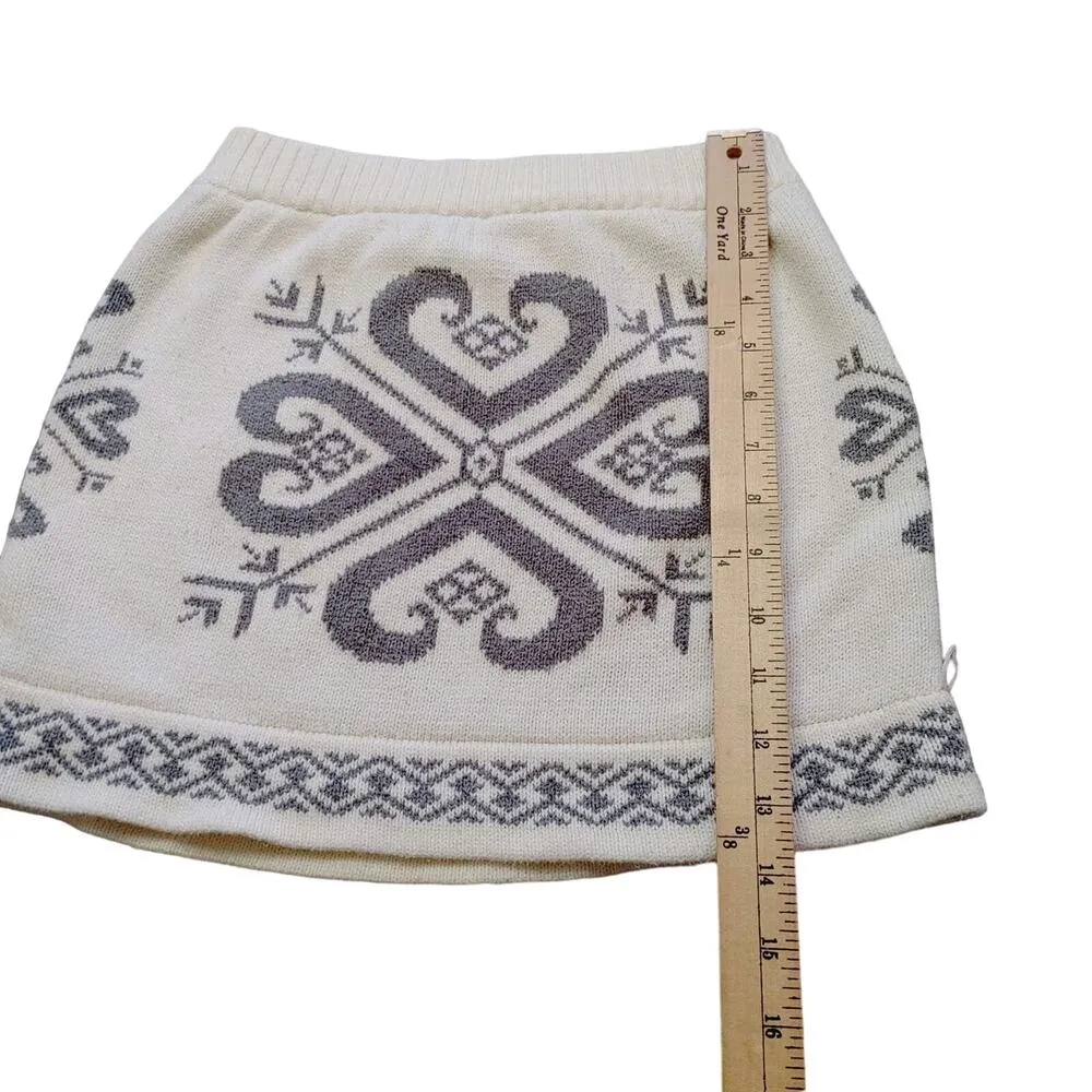 Winter Knit Skirt Size Medium Cotton Grey Gray White Mini Warm Cute Snowbunny - Image 2