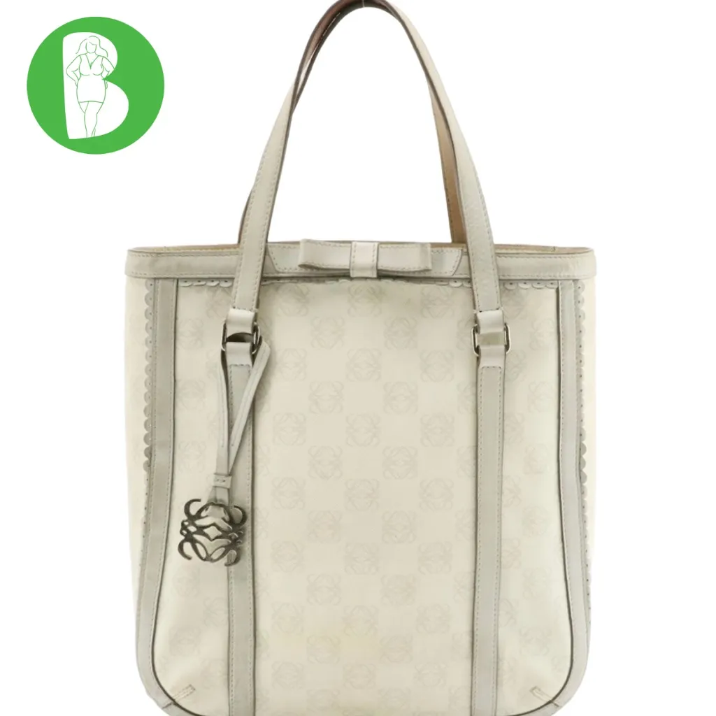 LOEWE TAUPE ANAGRAM PVC & SYNTHETIC LEATHER TRIM TOTE BAG - Image 2