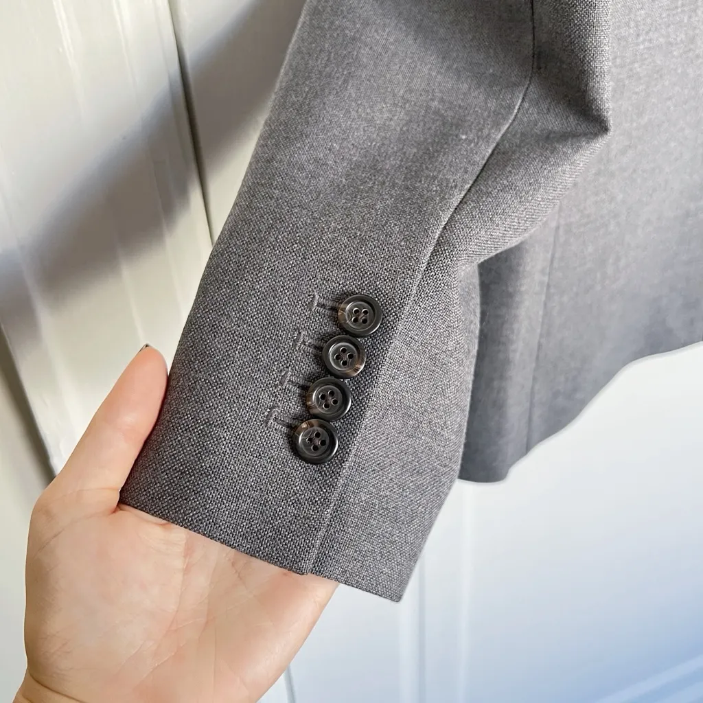 J Crew Collection • Rylan Tuxedo Blazer jacket grey wool satin shawl collar - Image 11