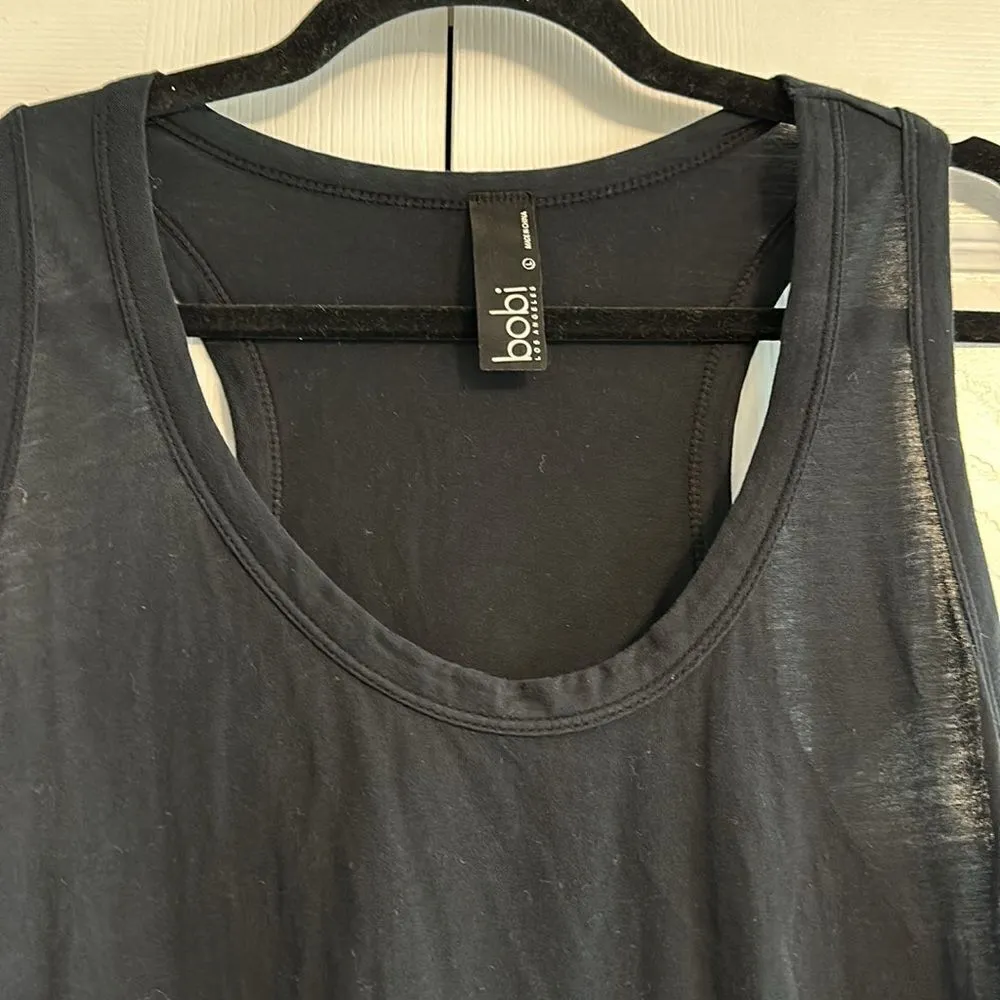 Bobi Women’s Black Basic Racerback Tank Top, Size L - Image 2