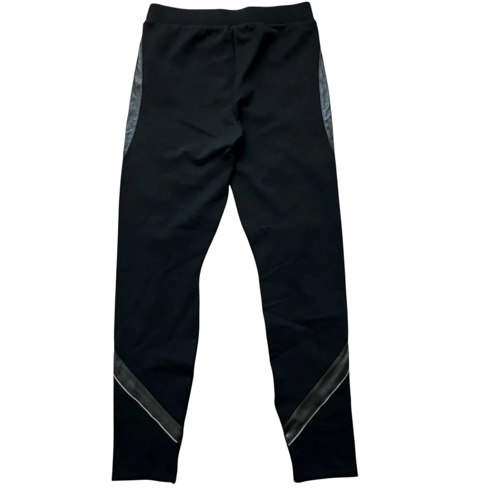 NWT Bebe Leggings Black Small Faux Leather Panel Moto Edgy Streetwear Athleisure - Image 3