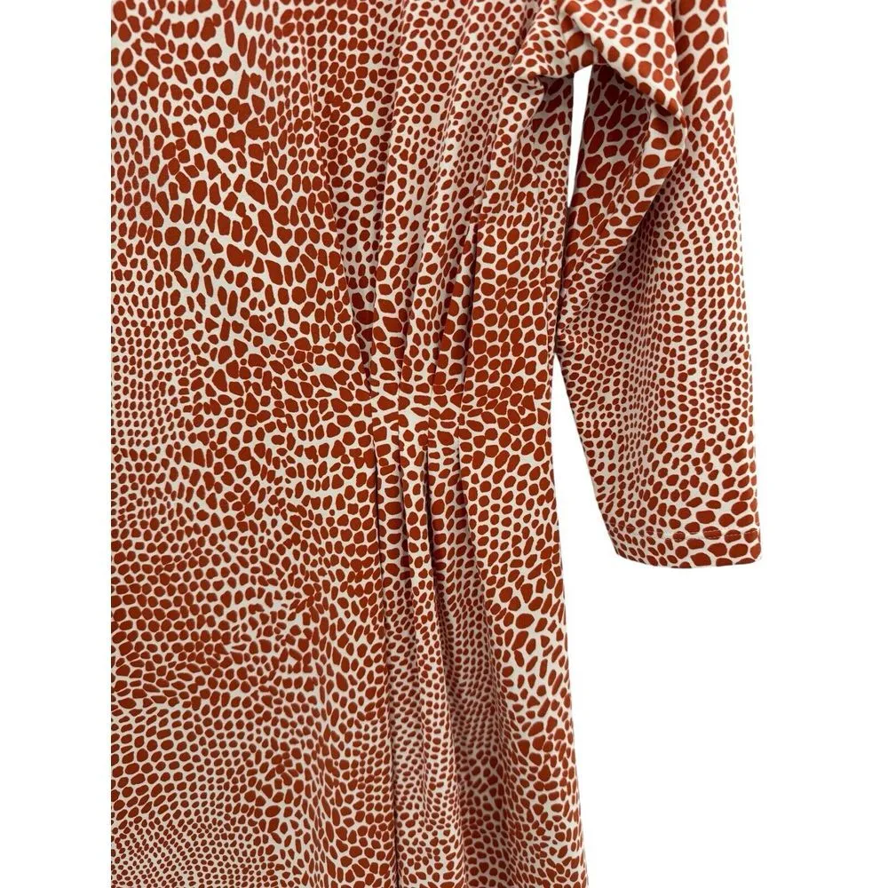 J. MCLAUGHLIN Orange Giraffe Print Side Gathered Catalina Cloth Tunic Top Medium - Image 2