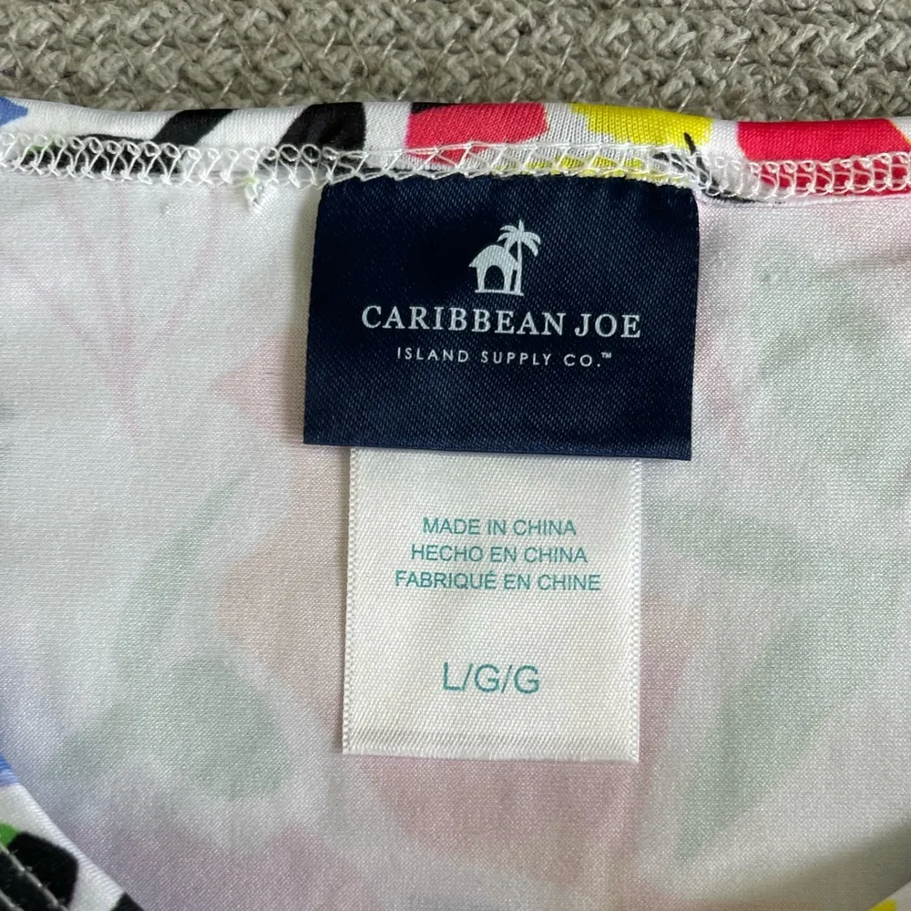 Caribbean Joe Rainbow Multi Color Graphic Print Rusch Side Rash Guard Coverup M - Image 8