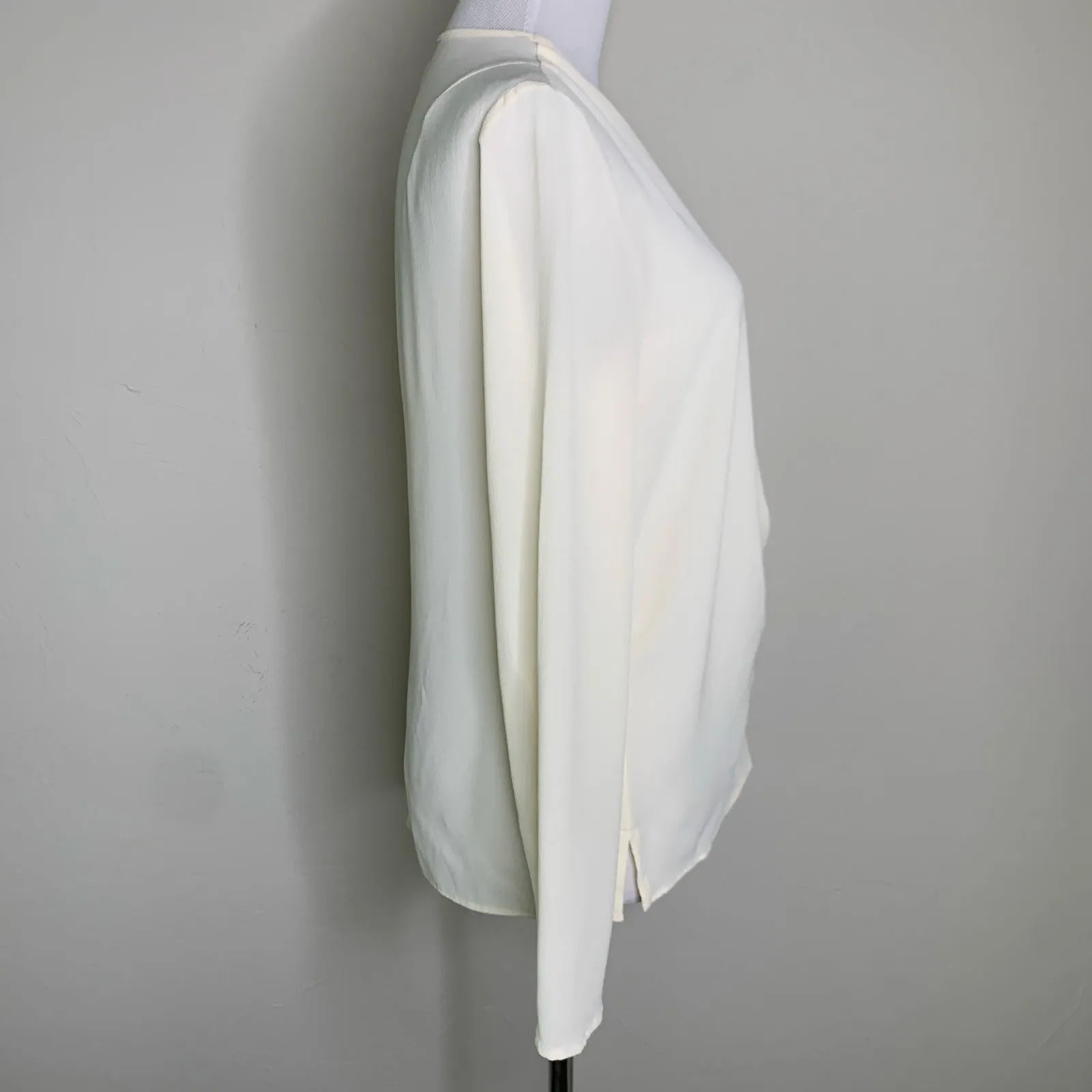 Topshop Cream Blouse Long Sleeve Sz 6 Chiffon Career - Image 4