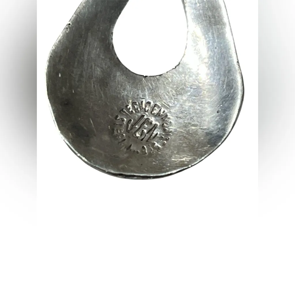 Vintage Mexican Sterling and crushed turquoise dangle earrings Silver - Image 5