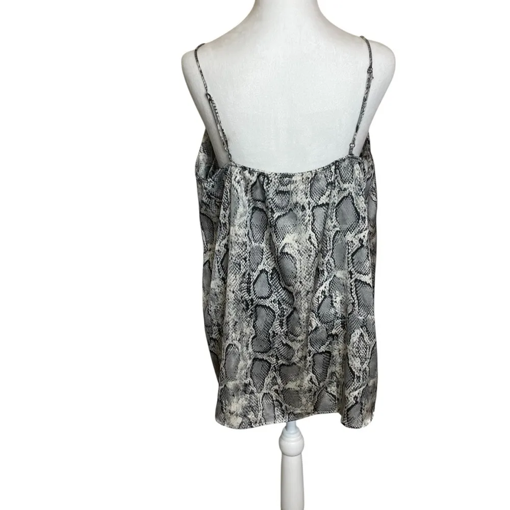 Jodifl Snakeskin Print Black Gray Cami Tank Scalloped Neckline Medium Reputation - Image 4