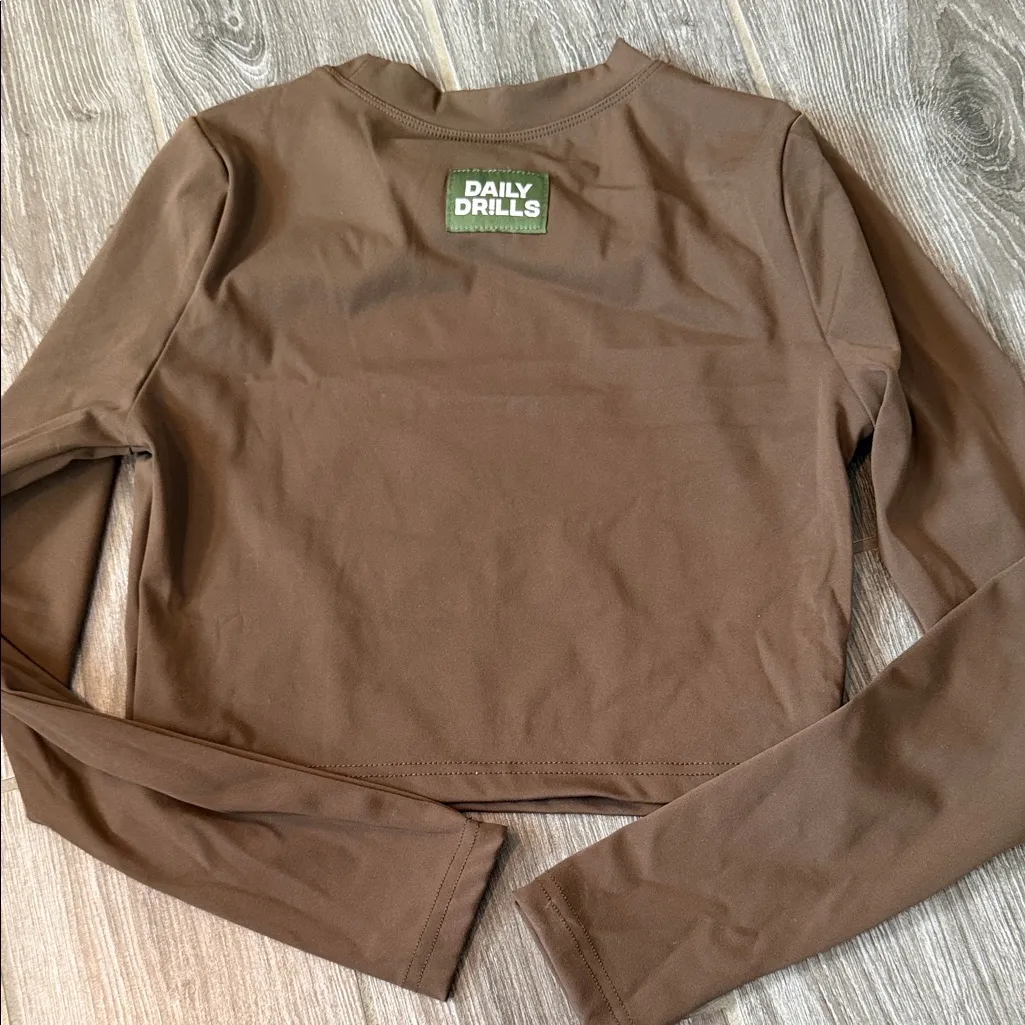Daily Drills Chocolate Long Sleeve Top - Image 2