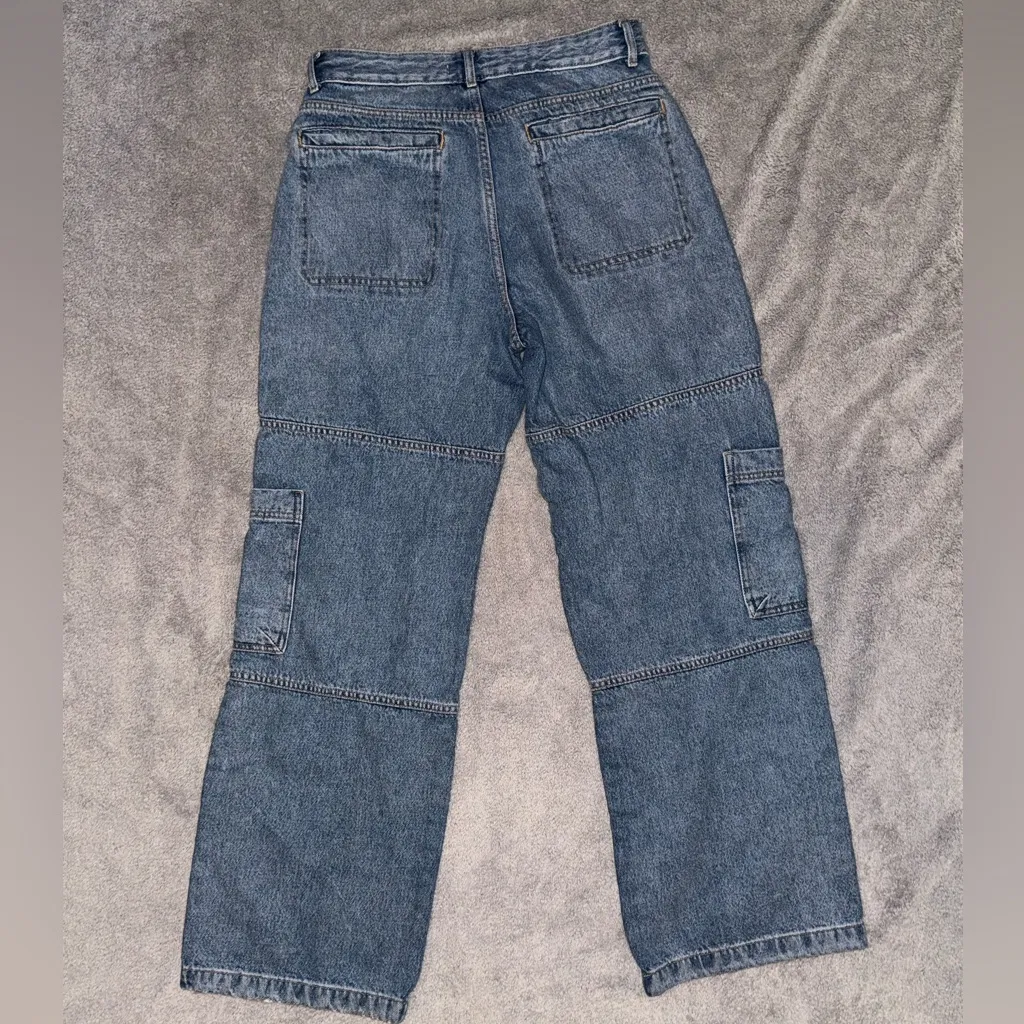 AVEC LES FILLES High Waist Cargo Jeans size 27 - Image 4