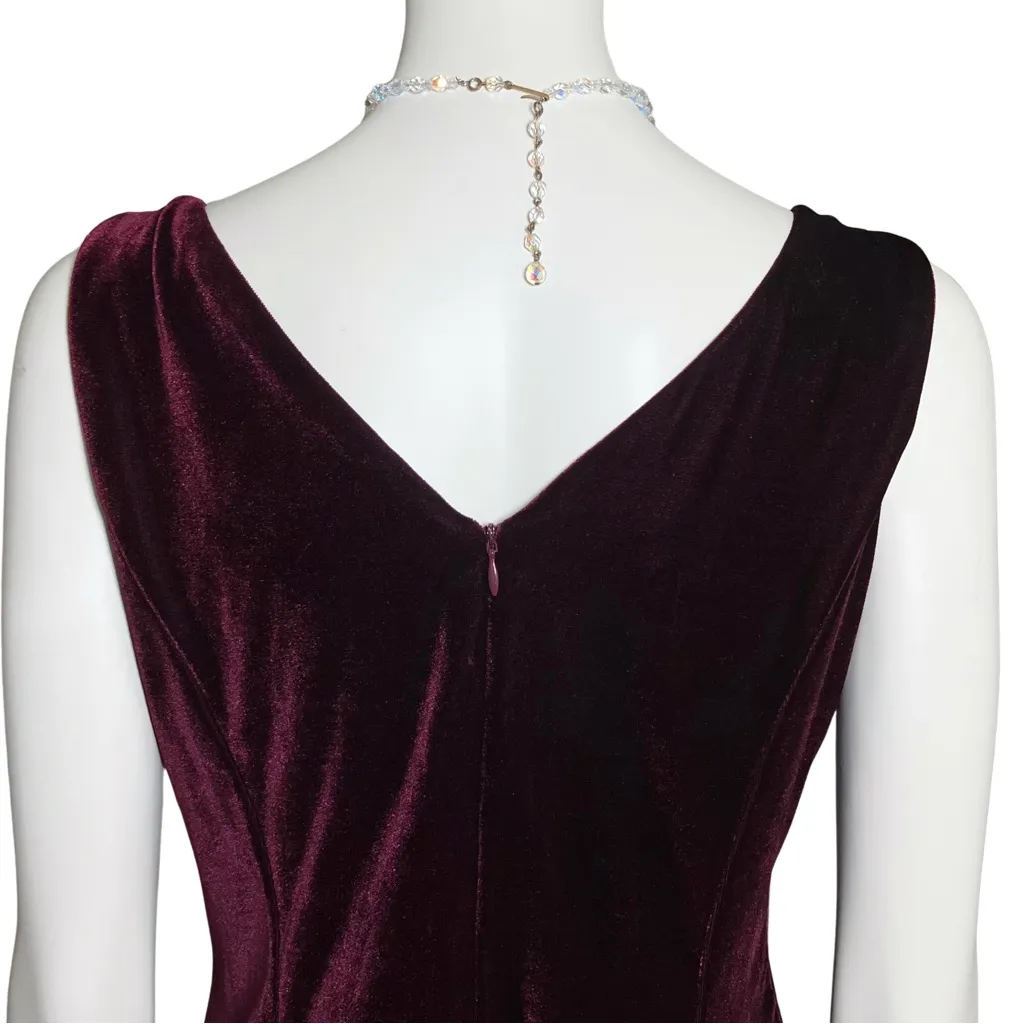 Vintage 50s Clear Crystal Aurora Borealis AB Iridiescent Glass Beaded Y Necklace - Image 4