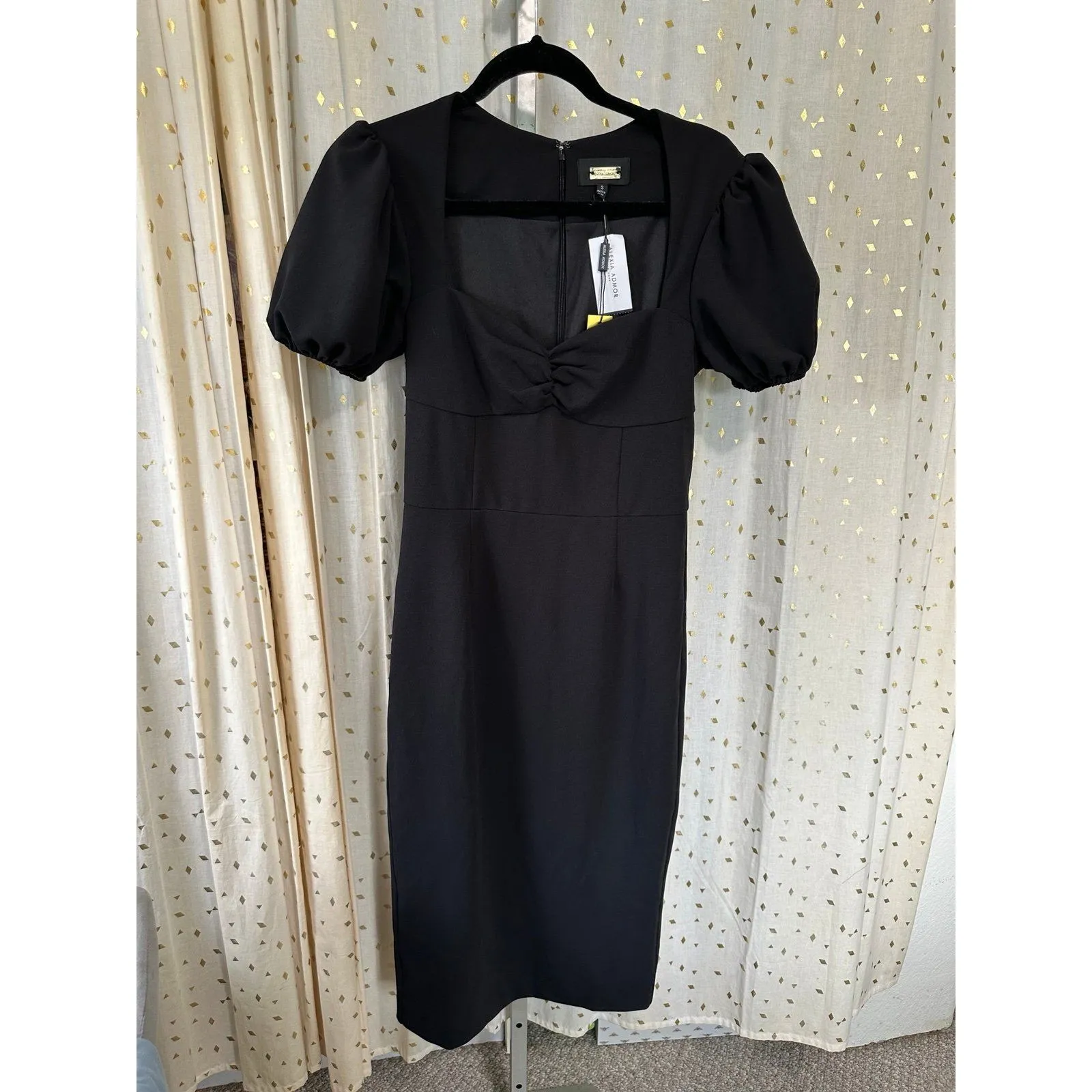 NWT Alexia Admor Micaela D5051 Puff Sleeve Sweetheart Midaxi Sheath Dress S - Image 2