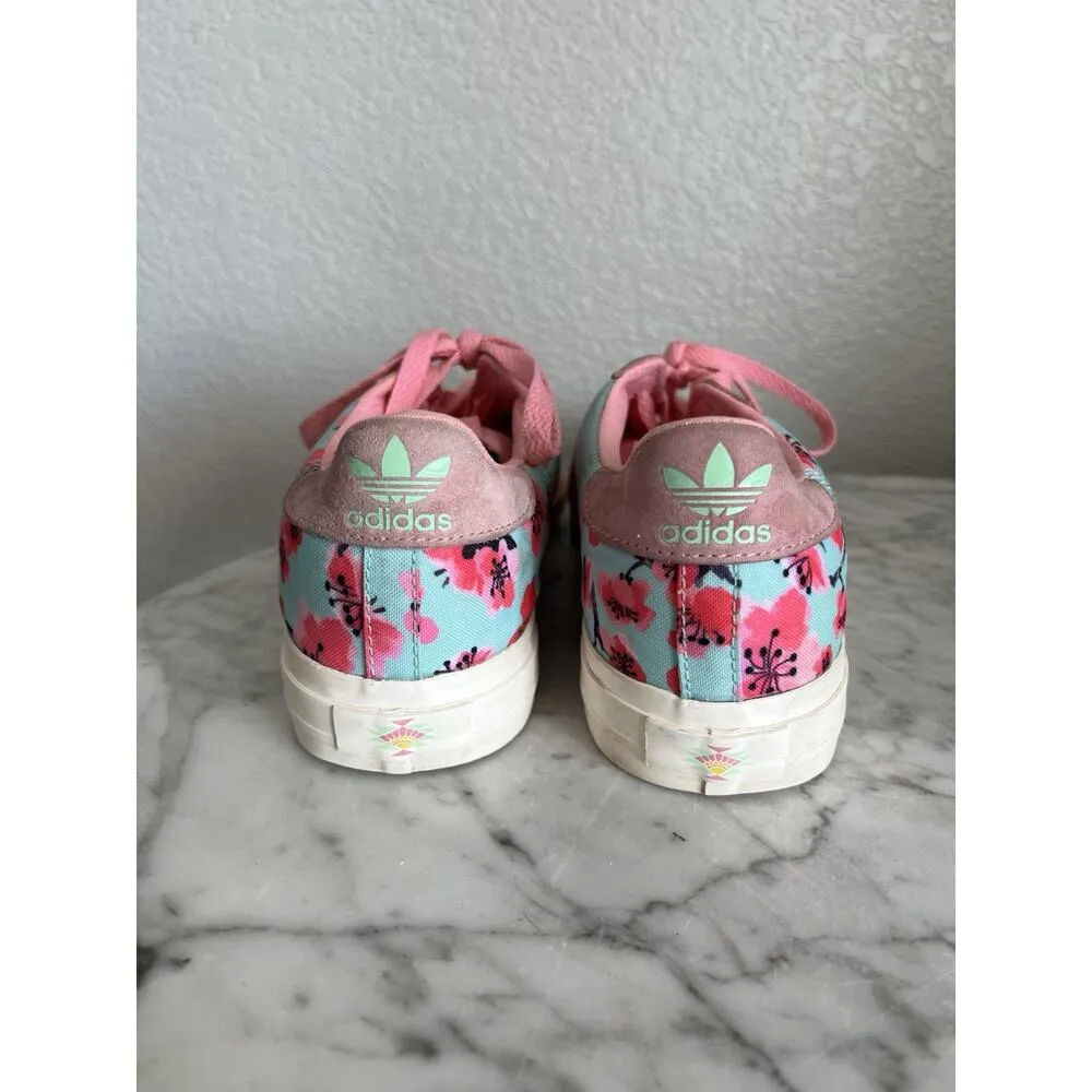 Adidas Continental Vulc Arizona Green Tea Collab Size 9 Pink Suede Floral EG7977 - Image 5