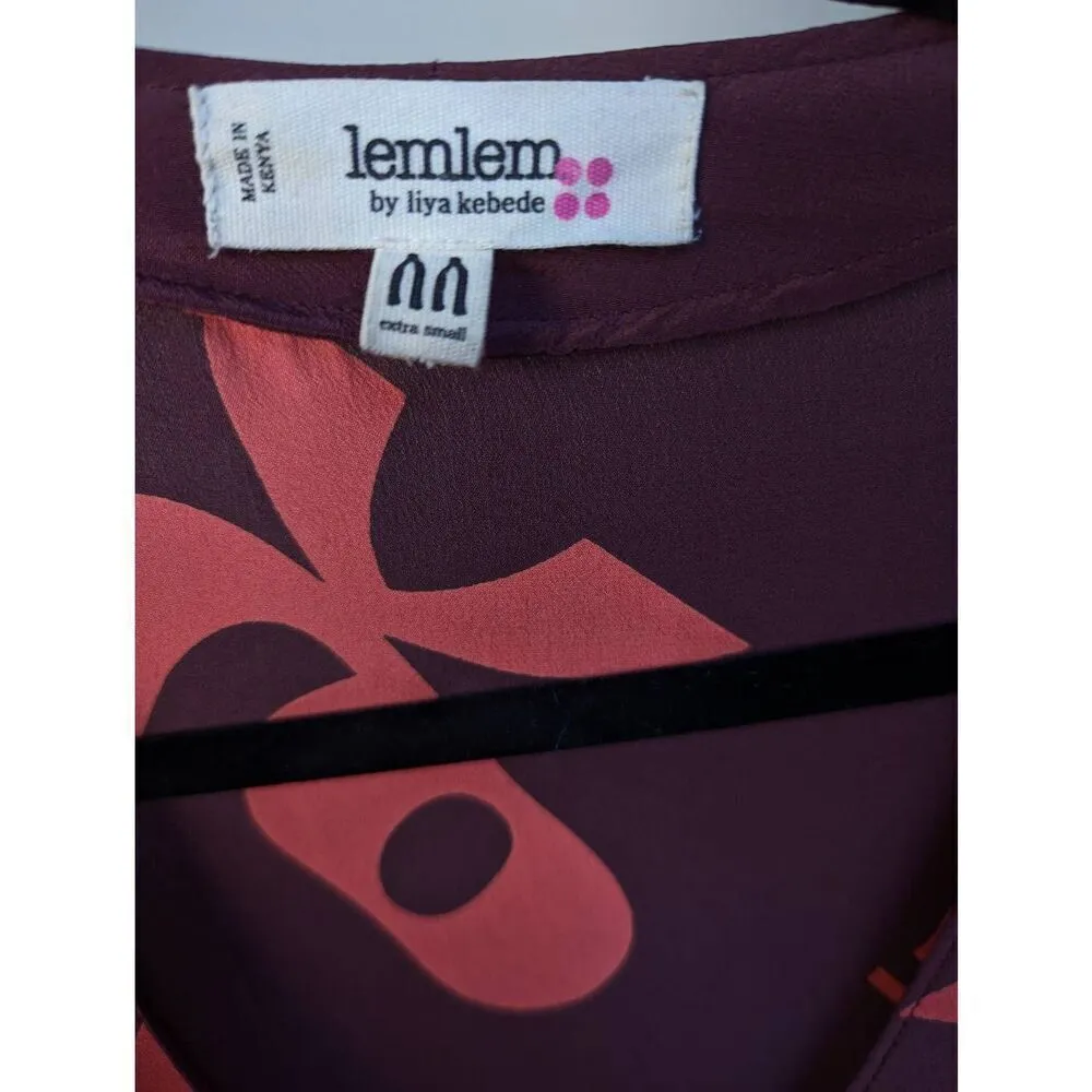 Lemlem Adia silk printed drawstring maxi dress XS - Image 9