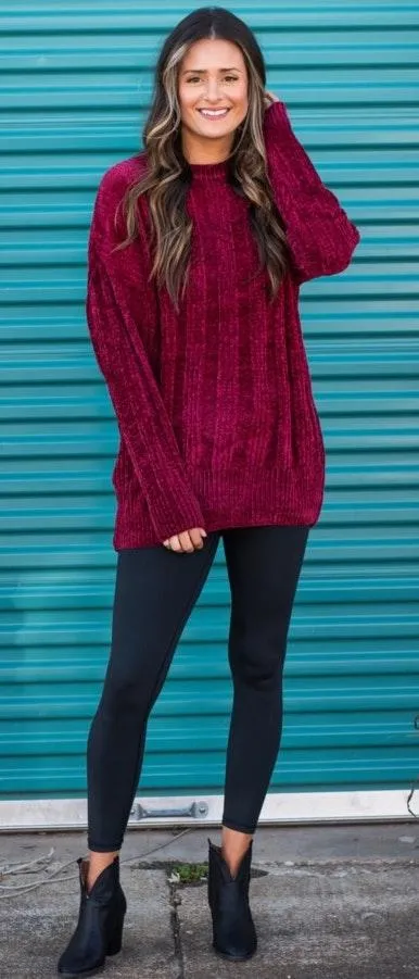 Purple Chenille Sweater  - Image 3