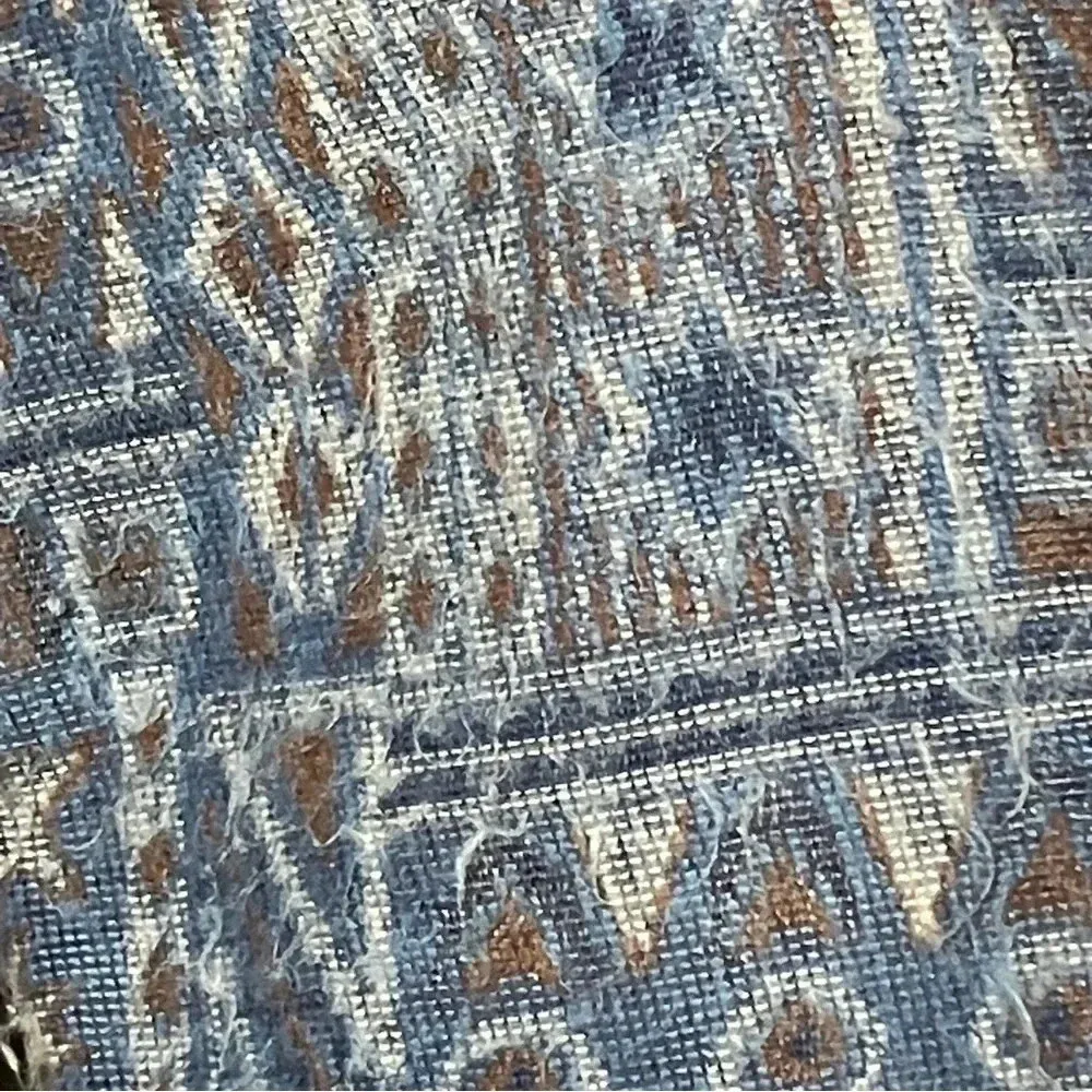 Vintage 90s Western Boho Blue Geometric Pattern Vest. Made in the USA. Size M L Size M - Image 9