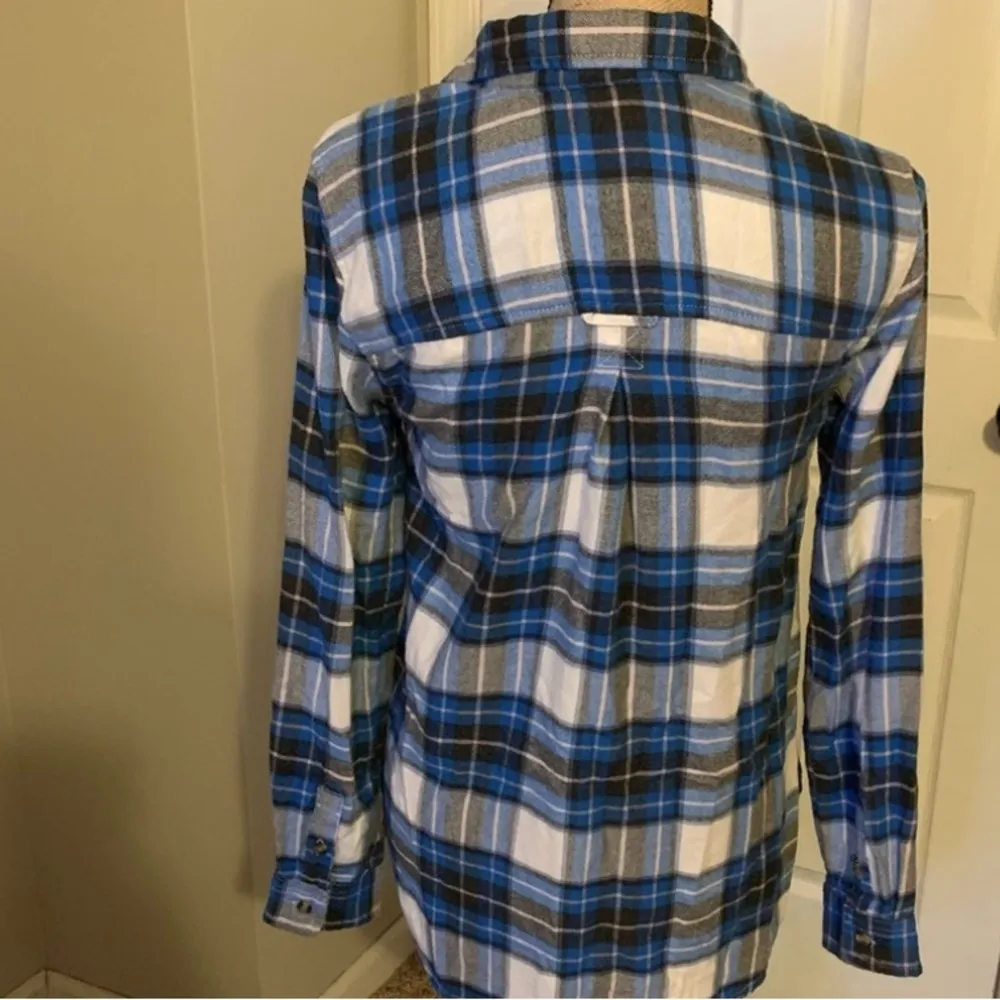 Outfitters AHH-MAZINGLY SOFT Boyfriend Fit Blue Flannel Shirt - Image 6