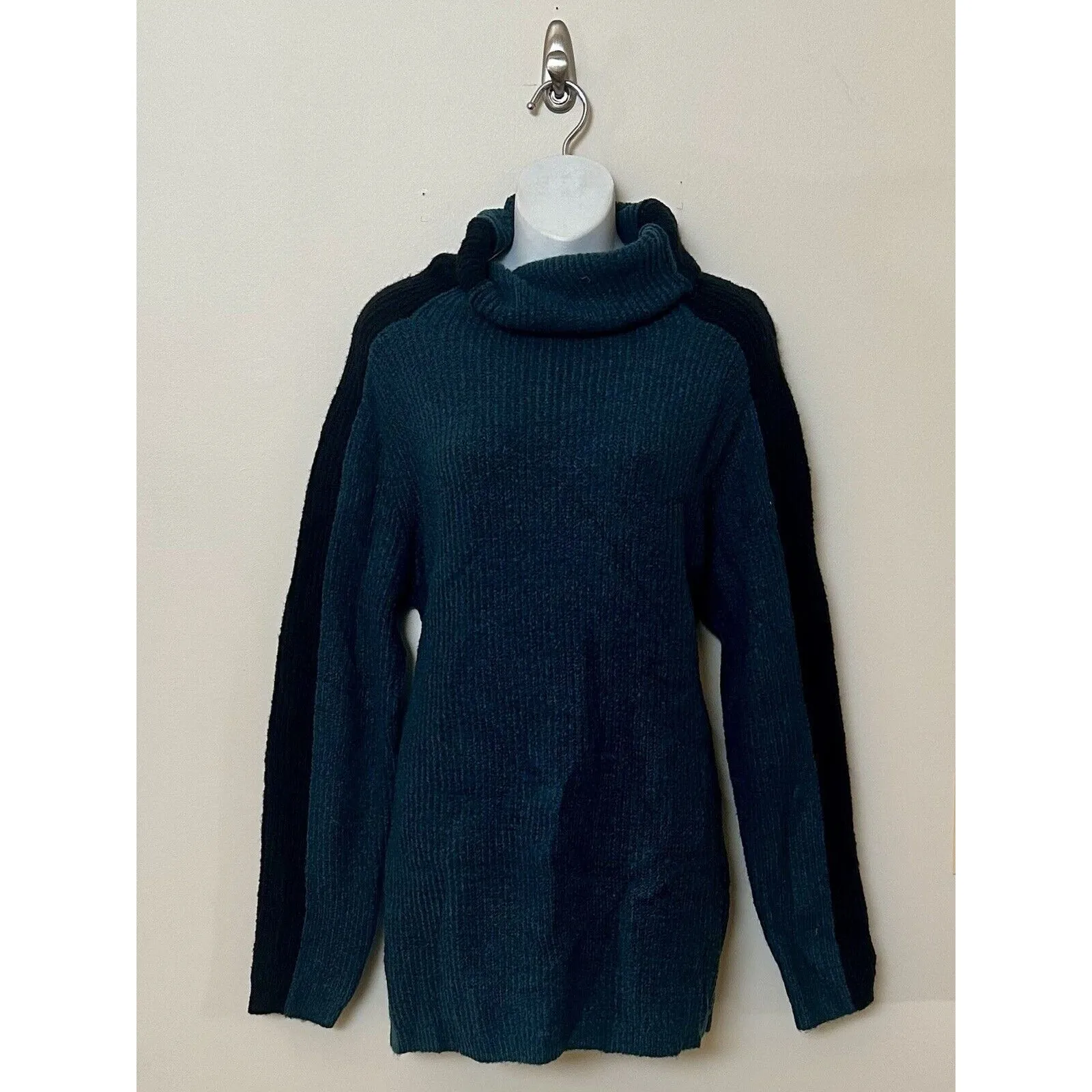 NYDJ Contrast Stripe Cowl Neck Sweater in Marine and Black Size L NWT!!! Size L - Image 2