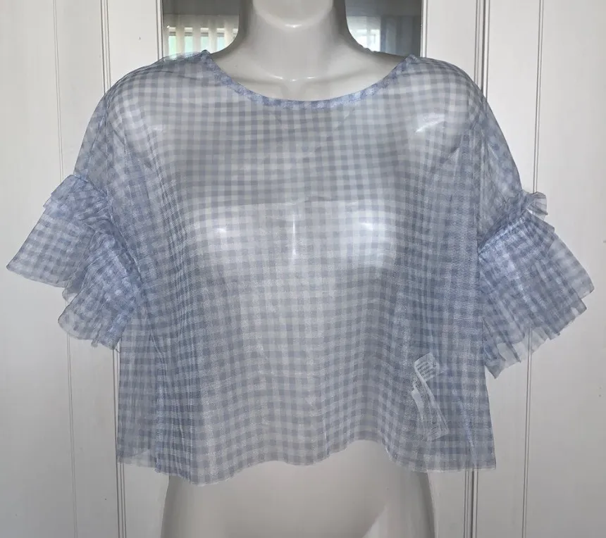 NWT Sheer Mesh Gingham Top - Image 5