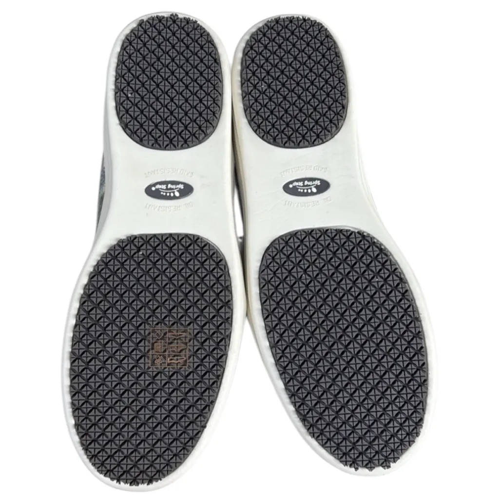 Like New Spring Step Leather Whipsie Tufts Slip-On Sneakers Floral Size 10 - Image 9