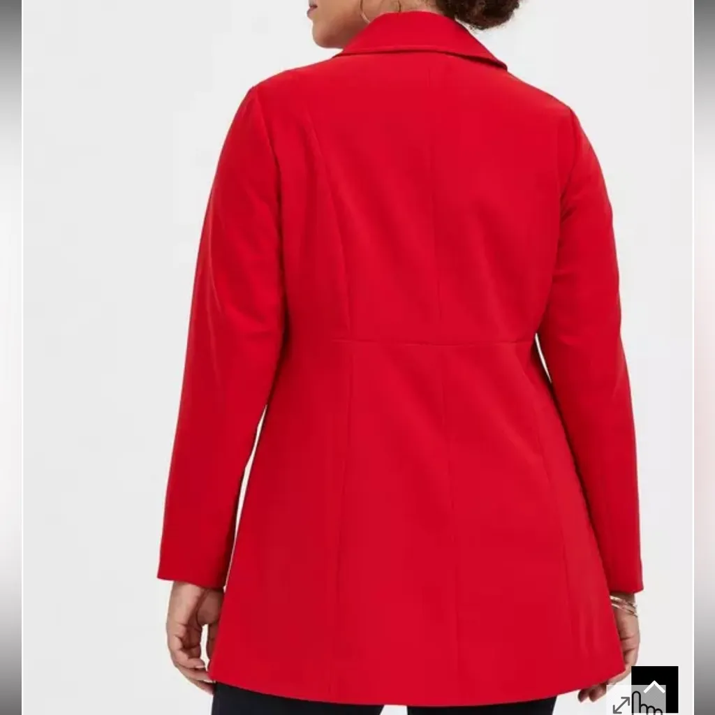 Torrid  Twill A-Line Trench Coat In Bright Red - Image 3