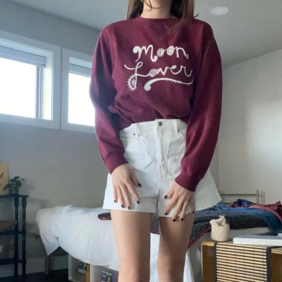 PacSun LA Hearts burgundy ‘Moon Lover’ sweatshirt 🔥 - Image 3