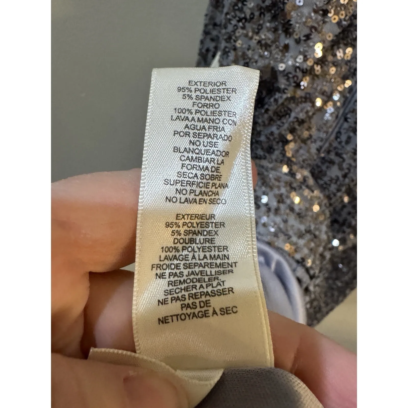 NWT Eliza J Size 12 Mini Dress Silver Sequins Sleeveless Racerback Fit and Flare - Image 9