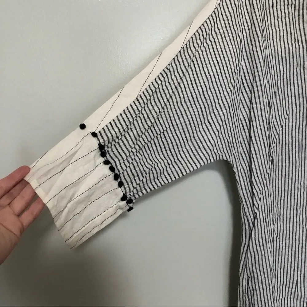 Zara Basic Linen Cotton Tunic Stripes XS - Image 3