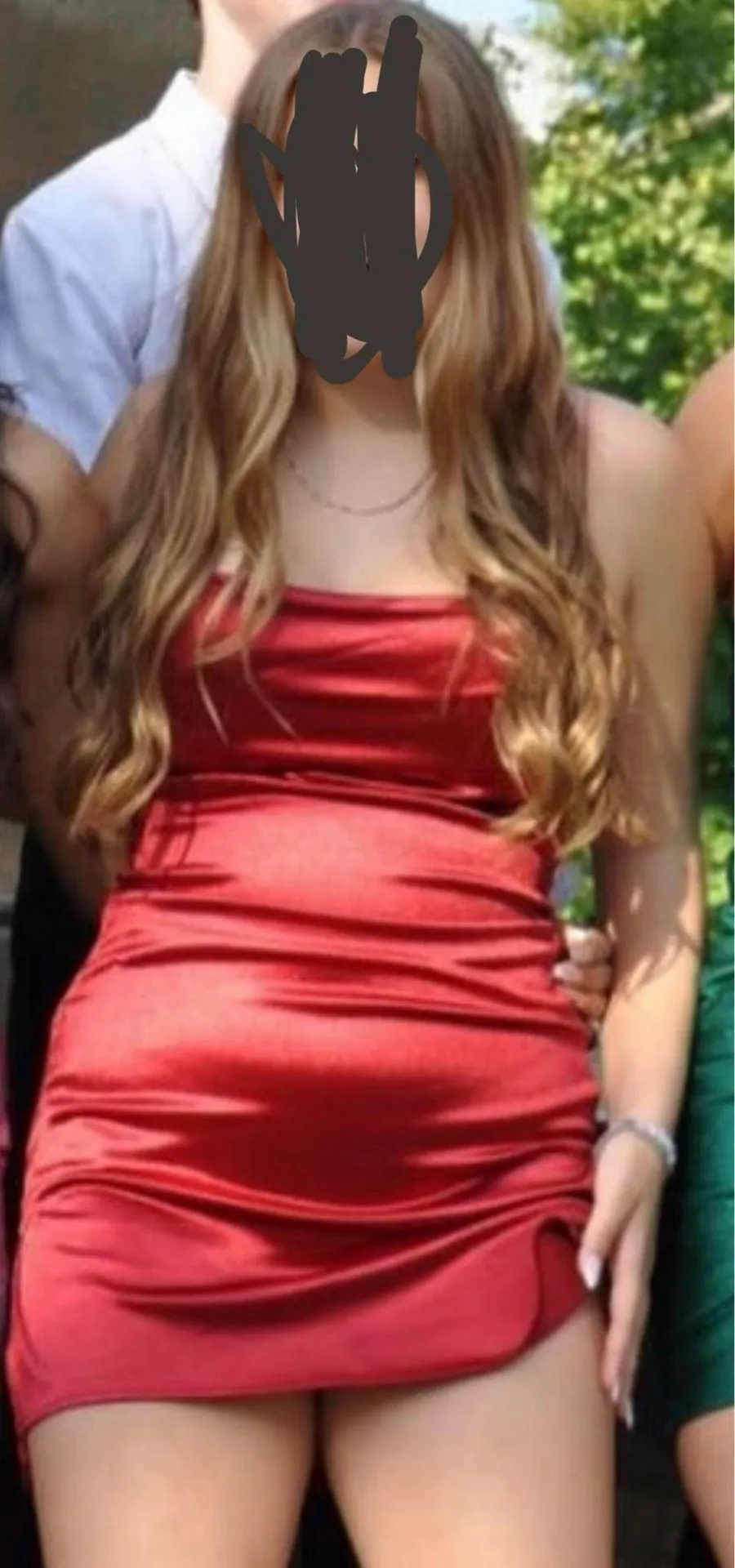 Red Silk Homecoming Dress - Image 4