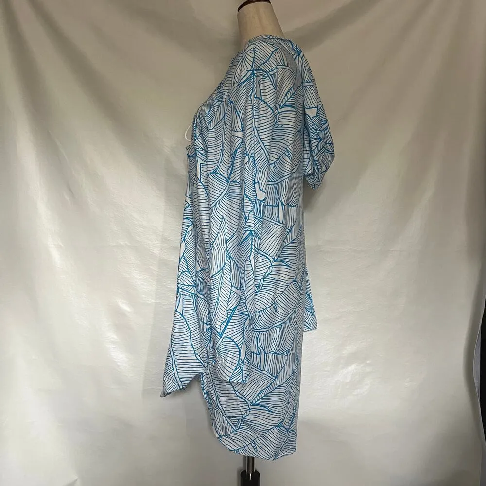 Charlie Holiday Coco Mini Womens Dress Size 6 Swim Coverup aqua Leaves Coastal - Image 5
