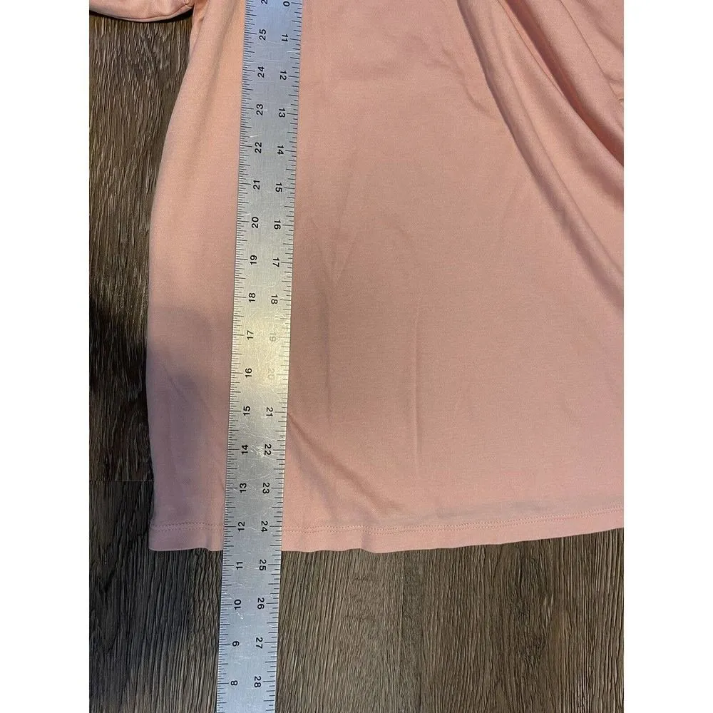 Talbots Shirt Womens 1X Peach Scoop Neck Button Back Supima Cotton NEW 3/4Sleeve - Image 6