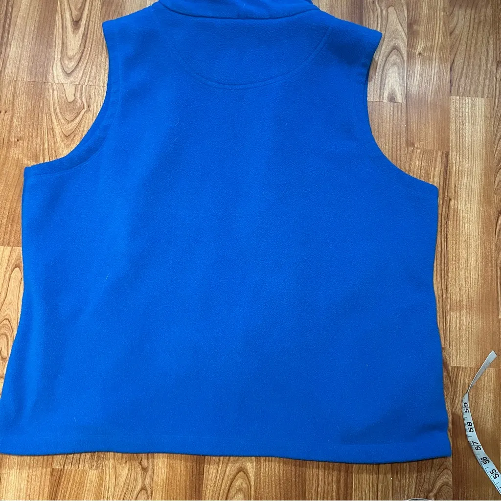 Blue Fleece Vest with Snowman Embroidery Womens XL - Image 8