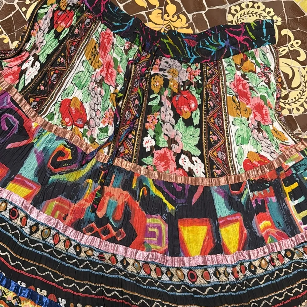TRAVELSMITH FESTIVE MAXI SKIRT SZ: L Black Size L - Image 3