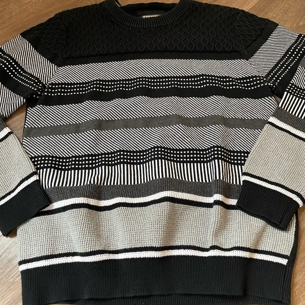 XIOS New York Crewneck knit sweater black white 90’s inspired Women’s size L Size L - Image 13