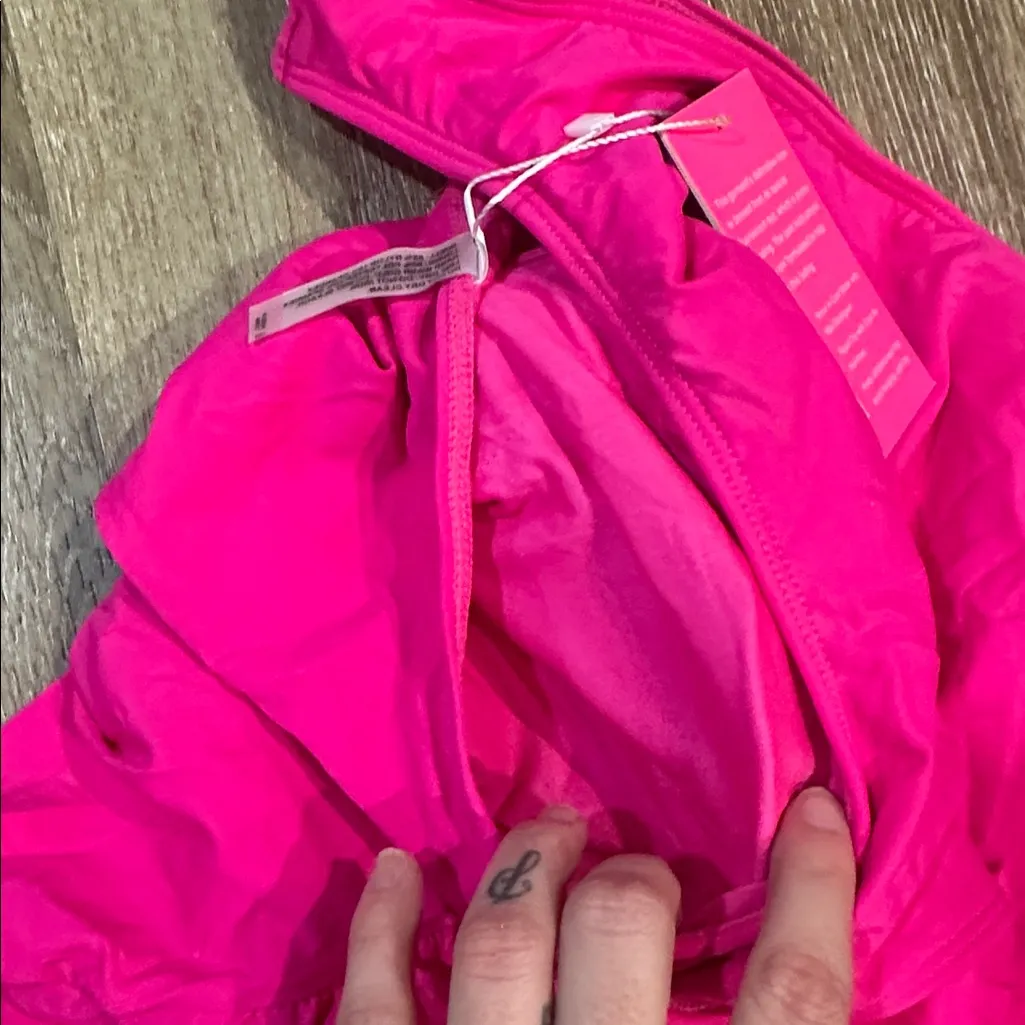 Bright Pink Tankini top padded large - Image 2