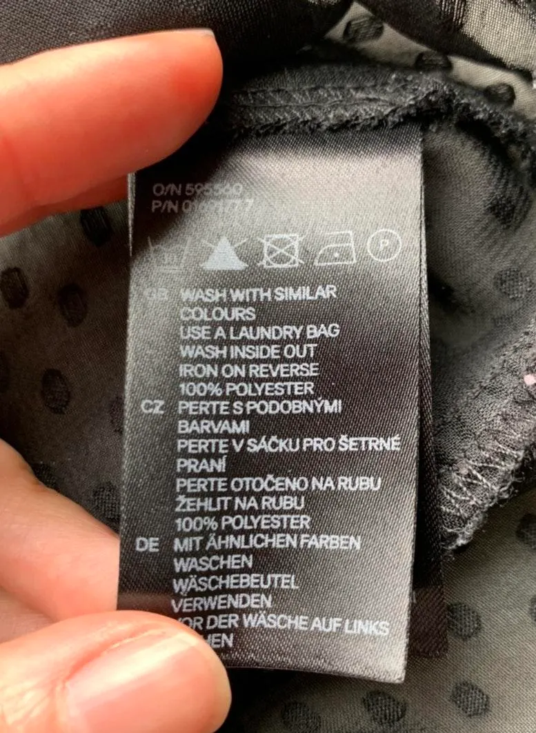 Black Chiffon Stud Lined Sheer Peplum Top - Image 6