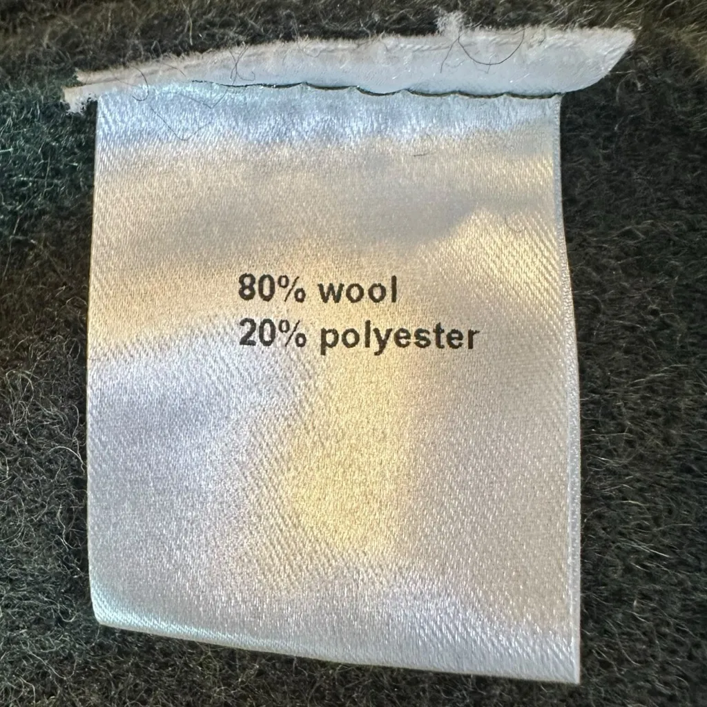 Marisol Boiled Wool Ruffle Collar Double Breasted Jacket Dark Army Green Large - Image 7