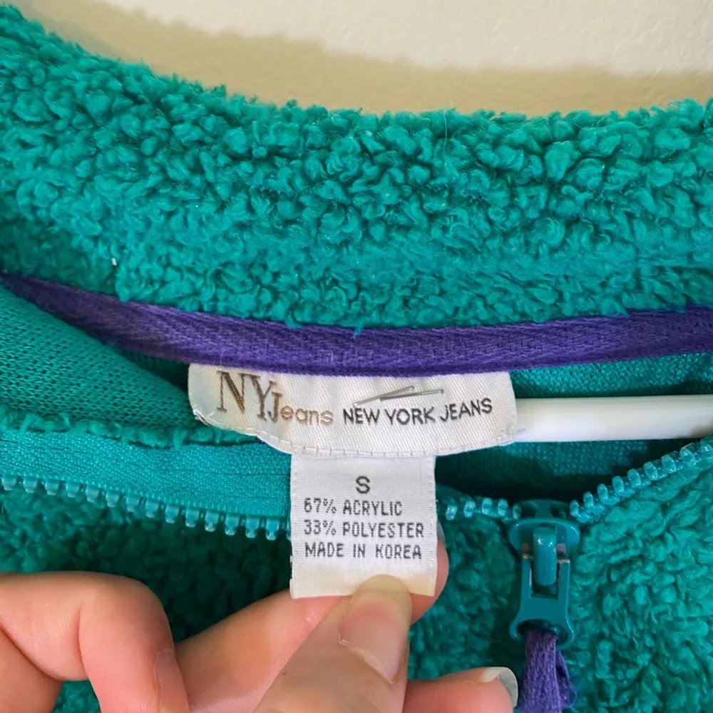 NY Jeans Green Sherpa Pullover Sweatshirt - Image 3