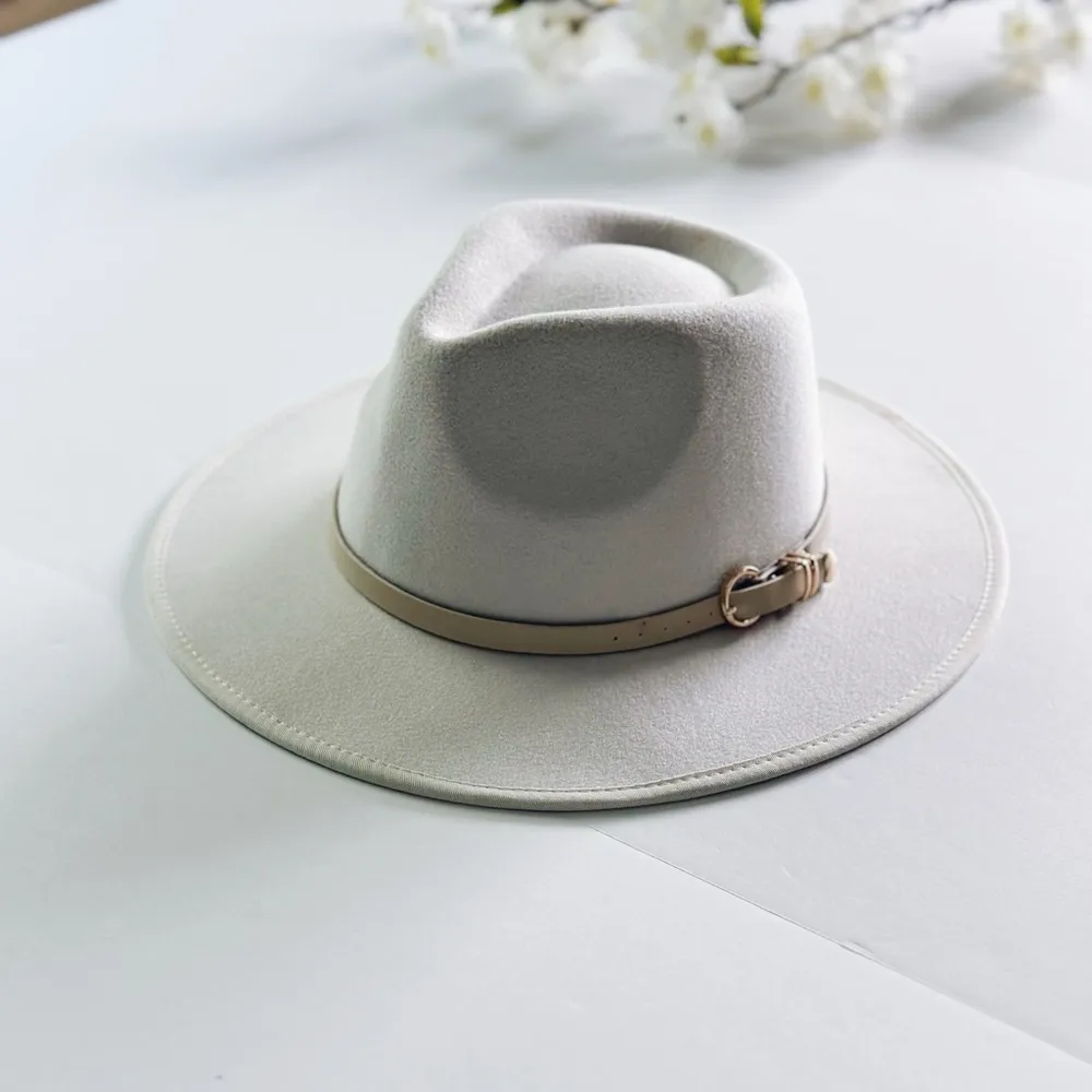 NEW Nordstrom Wool Mix Hat One Size Beige Belt - Image 2