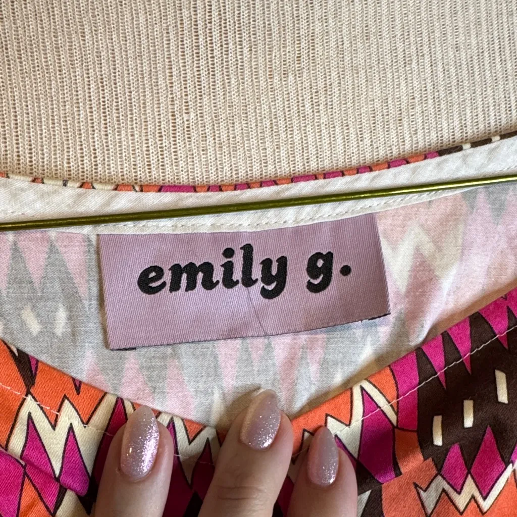 Emily G Vibrant Asymmetrical Zigzag Dress Pink Size M - Image 2