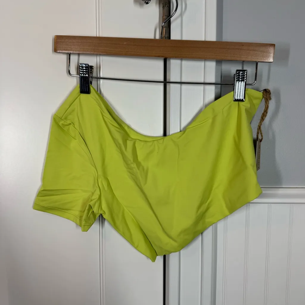 NWT Free People x Toast Signature One Shoulder Crop Bikini Top Daiquiri Green M - Image 2