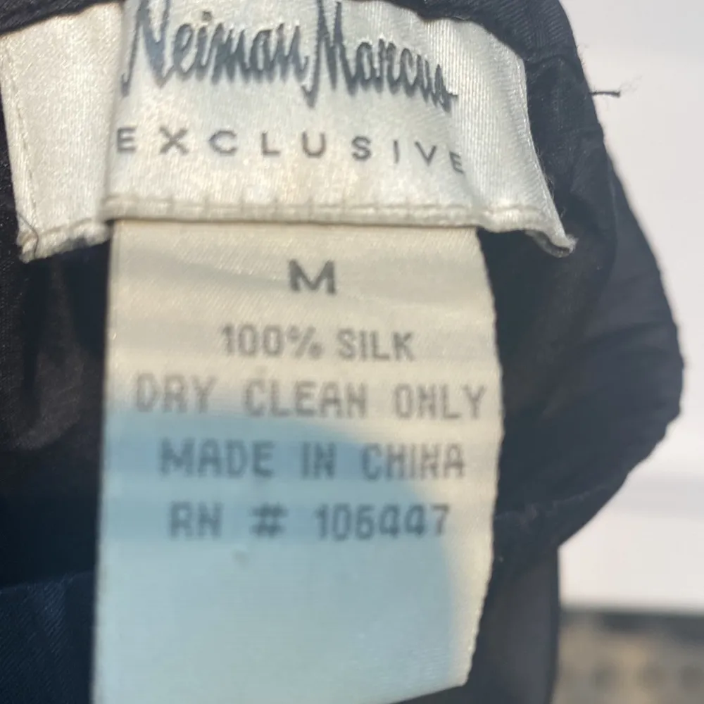 Neiman Marcus midnight blue/black cotton/ wool jacket /💯 silk black pants.SizeM - Image 13