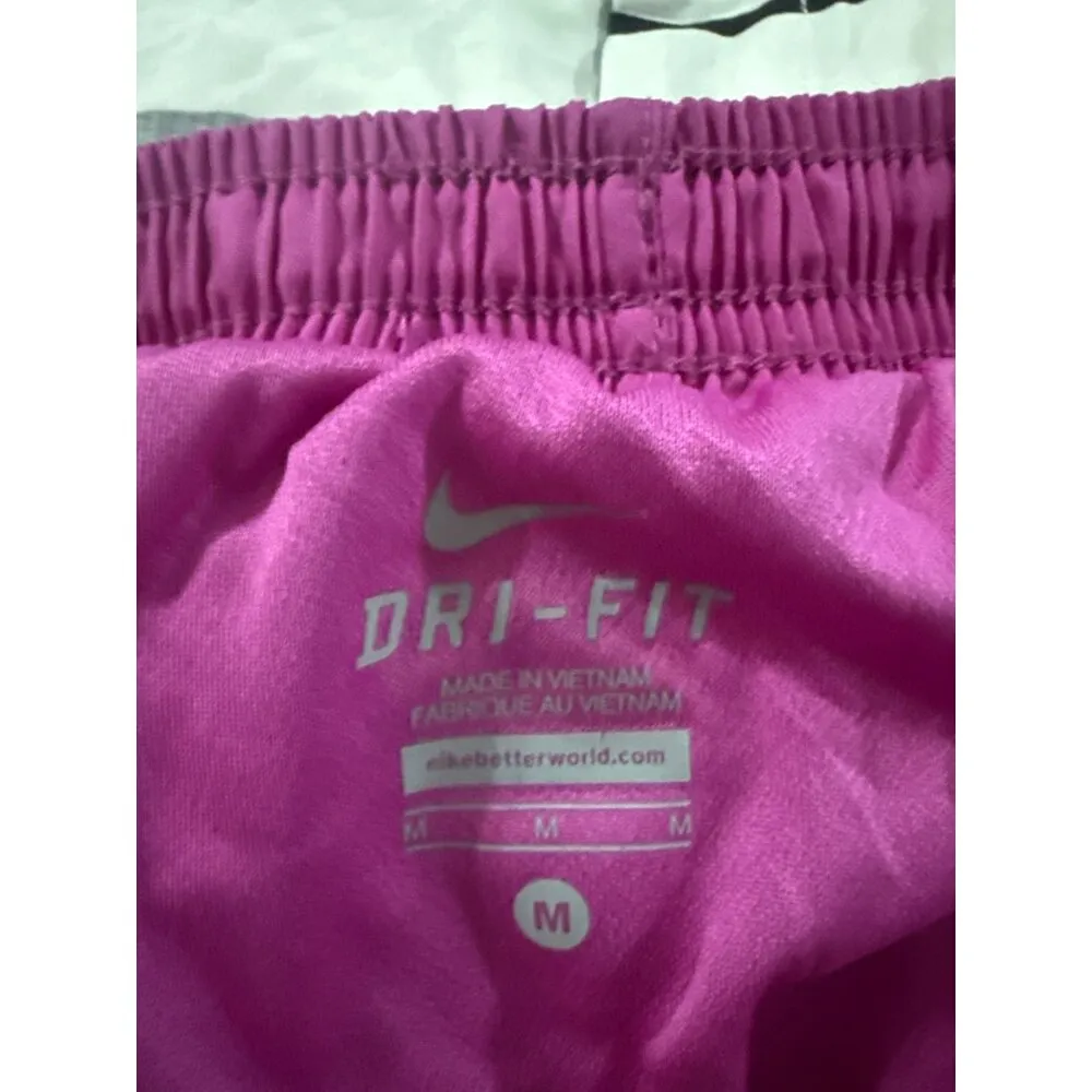 Nike Dri-Fit Running Shorts Purple W/ Orange Trim & Chevron Side Panels M - Image 6