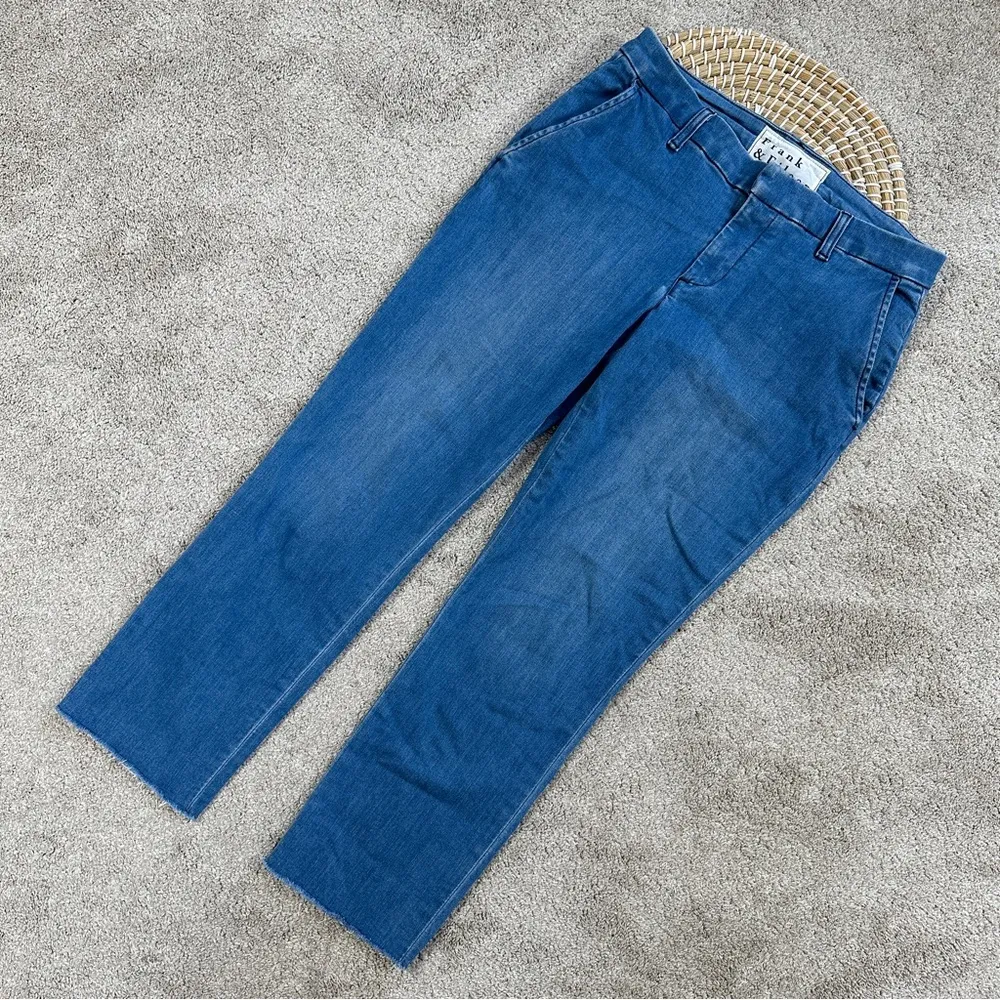Frank & Eileen Wicklow Italian Denim Crop Chinos Pants in Blue Denim Wash 6 - Image 4