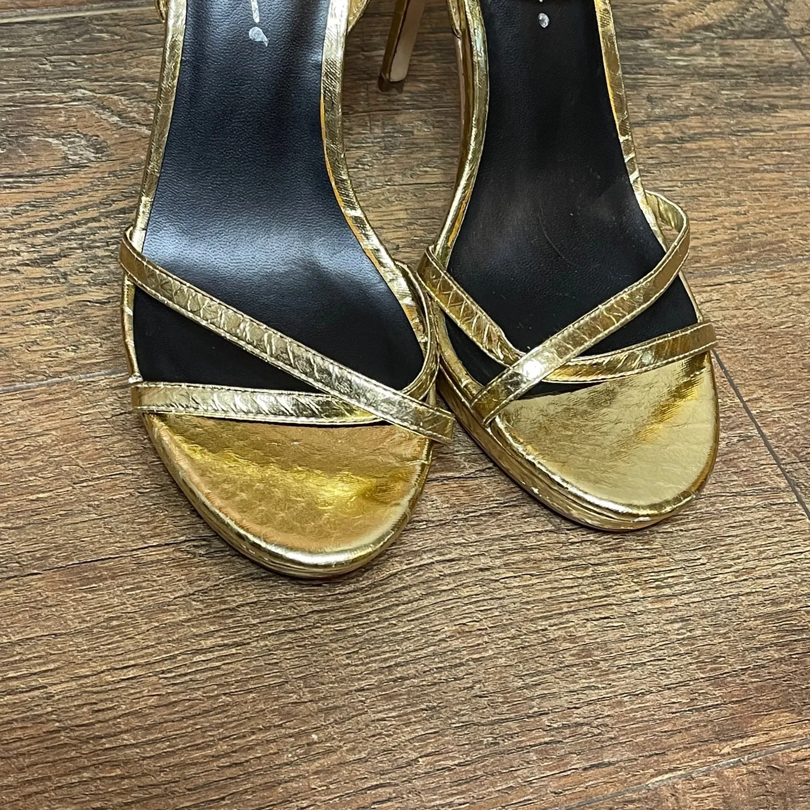 Nasty Gal  Woman’s Gold “Night Out” Classy Heels Size 8.5M - Image 3