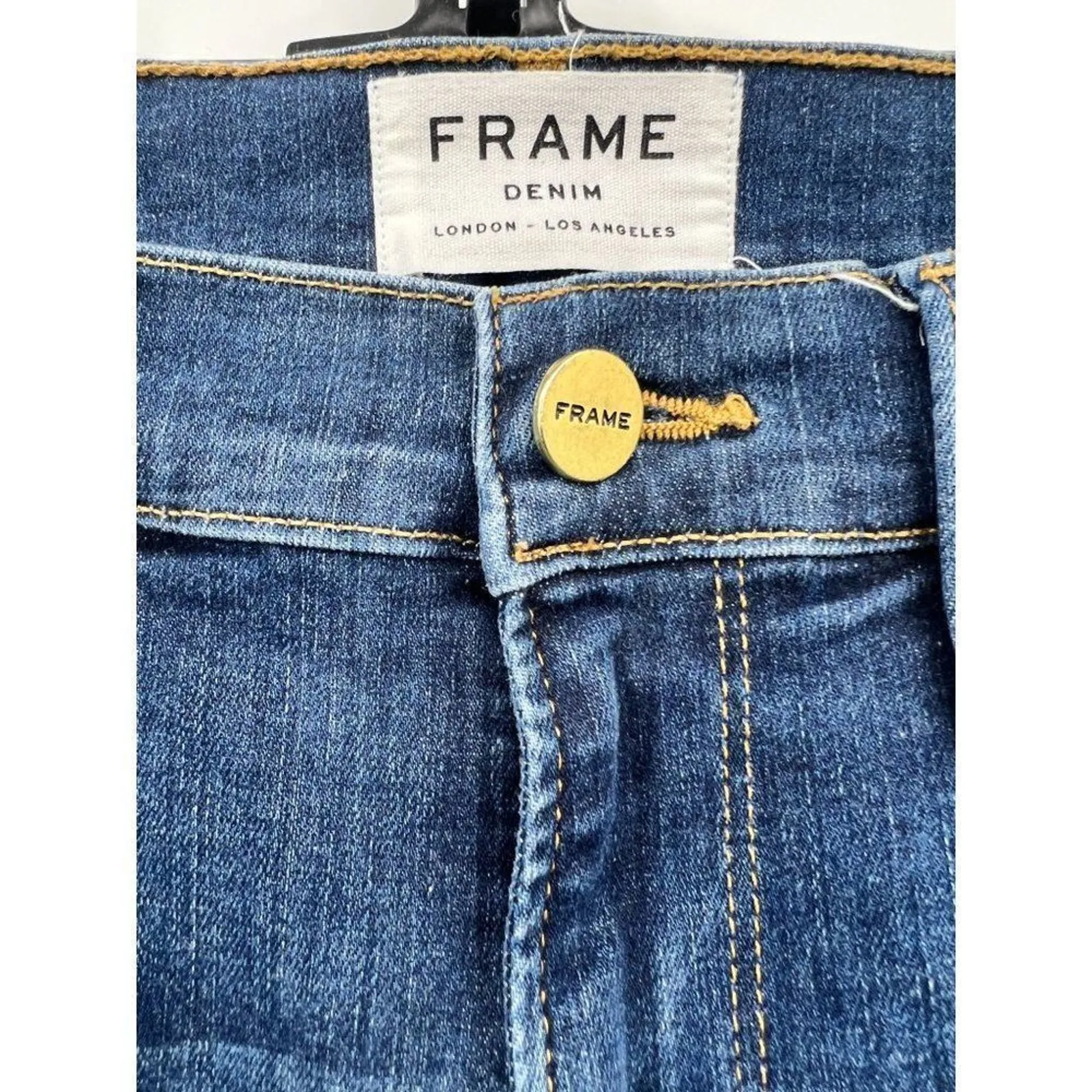 Frame Le Skinny de Jeanne Jeans Denim Skinny Napa Zipper Hem Size 28 Stretch - Image 6