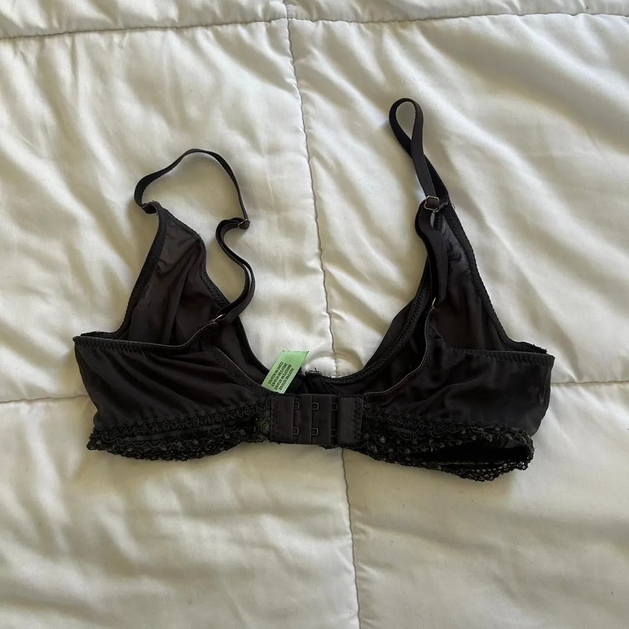 Honeydew Grey Lace Trim Underwire Bra - Image 4