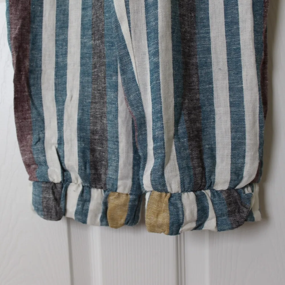 Drew | Mustard Teal Stripe Tie Waist Jumpsuit - Image 6