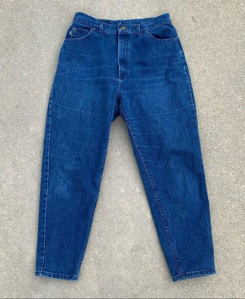 Vintage 90s Riders high rise taper ankle mom jeans 31" Waist Blue Size 12 - Image 3