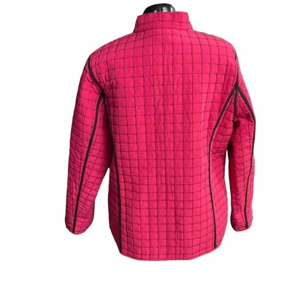 NAPA VALLEY Pink & Black Zipper Quilted Style Jacket Size XL - Image 3